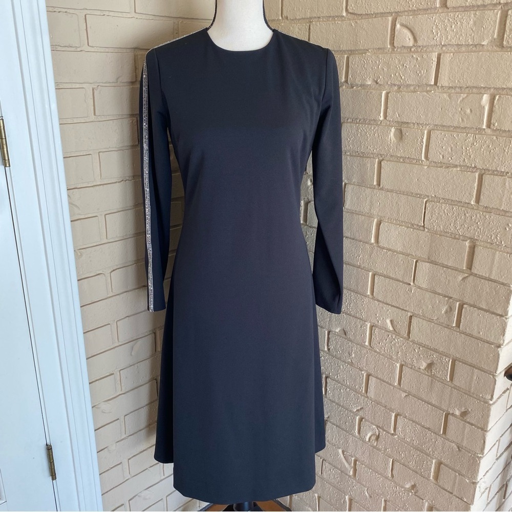 Ermanna Formal Rhinestone Midi Dress Evening Cocktail Elegant Party Size 36 US 6